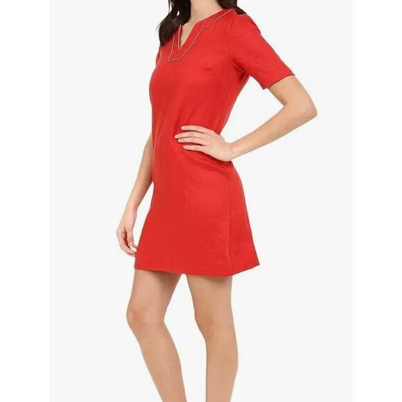 PENDLETON Lora Linen Shift Dress in Cayenne 10 Petite - Picture 2 of 12